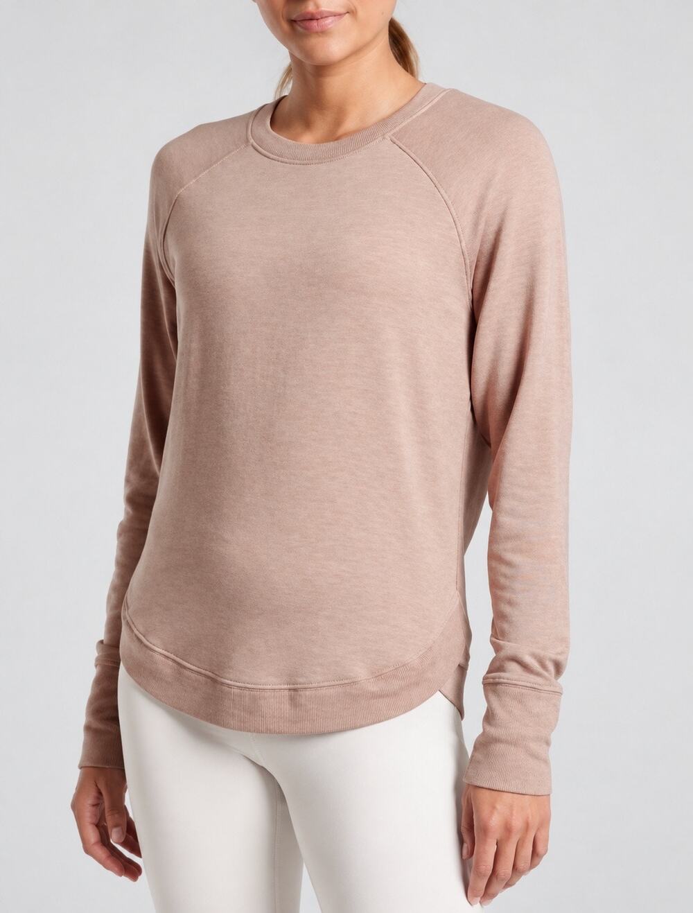Athleta Mindset Sweatshirt Women’s Pink Beige Pullover Size Medium